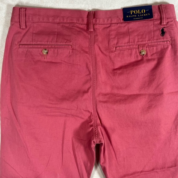 NWT Polo Ralph Lauren 32W 30L Classic Twill Chino Men’s Red Pants Khakis - Picture 6 of 9